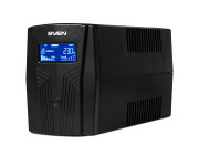 SVEN Pro 650 (LCD,USB), Line-interactive UPS with AVR, 650VA /390W, Multifunction LCD display, 2x Schuko outlets, 1x7AH, AVR: 170-280V, USB, RJ-11, Cold start function, Black